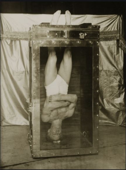 Houdini inside the Water Torture Cell